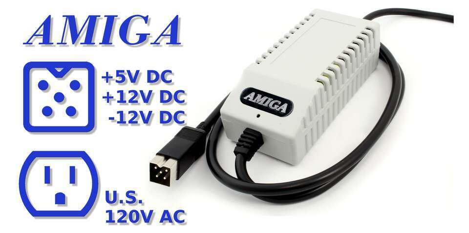 Amiga 500 PSU Modern Gray US - Replacement Amiga 500 Power Supply, US Plug