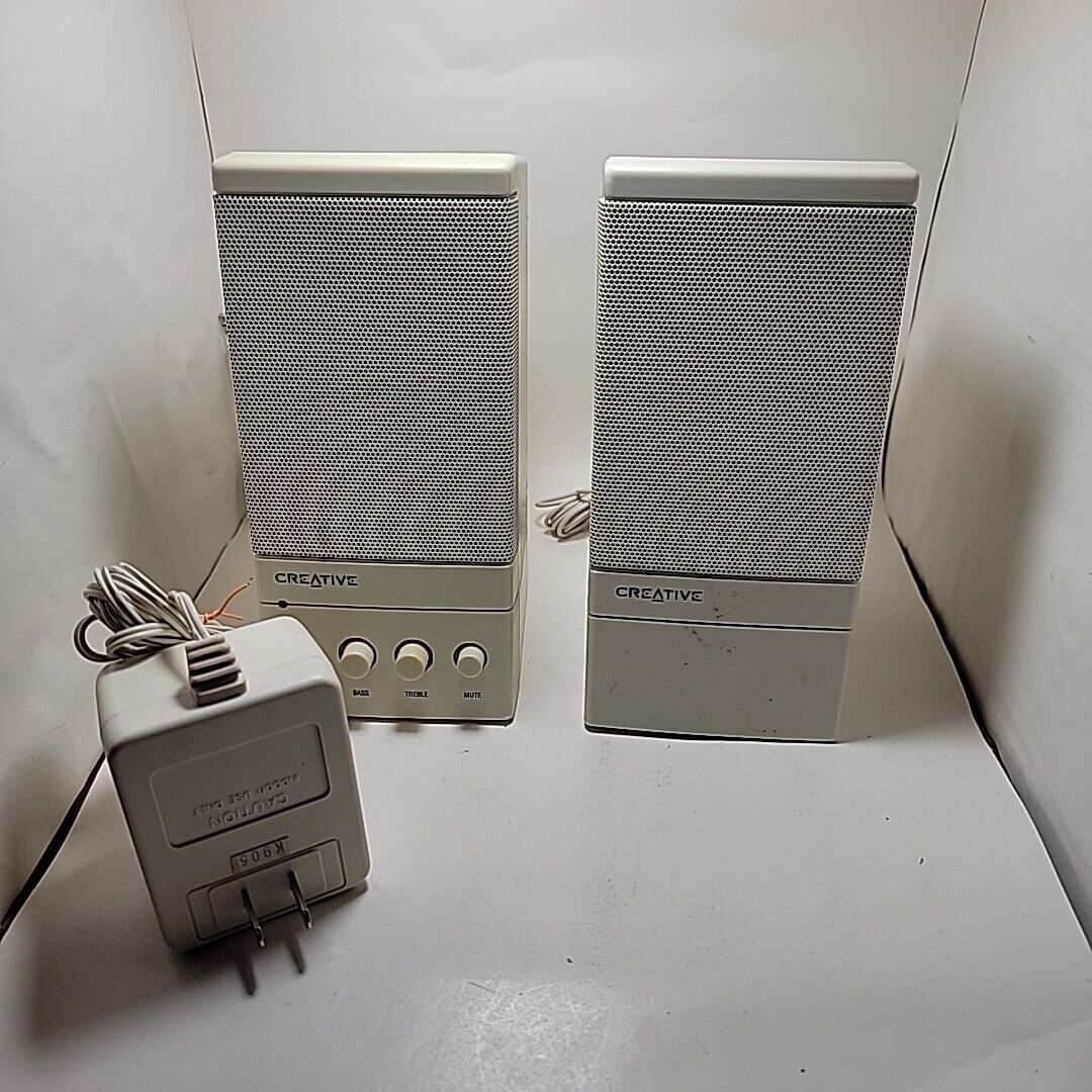 Vintage Creative Computer Speakers Model SBS20 3.5mm Jack Sound Blasters Working