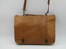 Vintage Brown Leather Briefcase Laptop Crossbody Messenger Bag Satchel Portfolio picture
