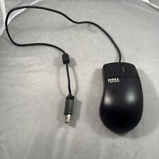 Vintage Dell Black IntelliMouse 1.1A USB X04-91624 Roller Ball Mouse Short Cord picture