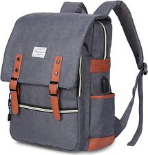 Modoker Vintage Laptop Backpack with USB Port for Men or Women Gray NEW picture