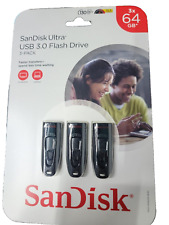 3 pack SanDisk 64gb USB 3.0 Flash Drive Total 192Gb New in Retail Package picture