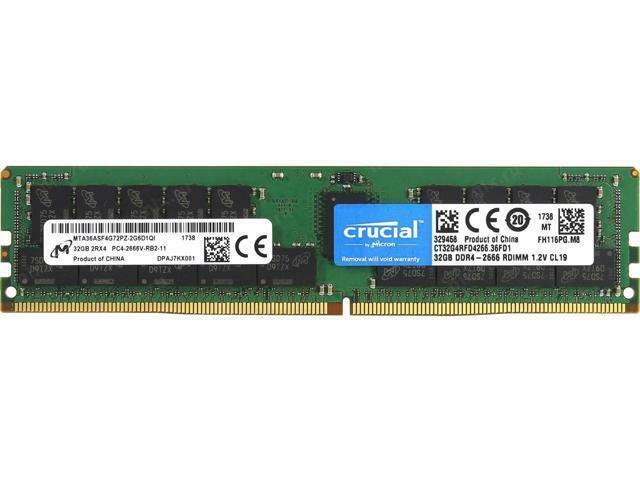 Crucial 32GB DDR4 2666 MHz RDIMM RAM 288-Pin REG SERVER (CT32G4RFD4266)