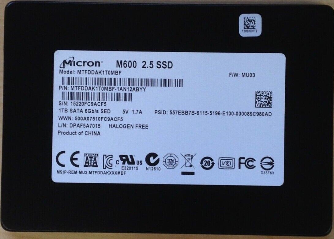 Micron 1TB SSD ( Crucial ) M600 MTFDDAK1T0MBF MTFDDAK1T0MBF-1AN12ABYY