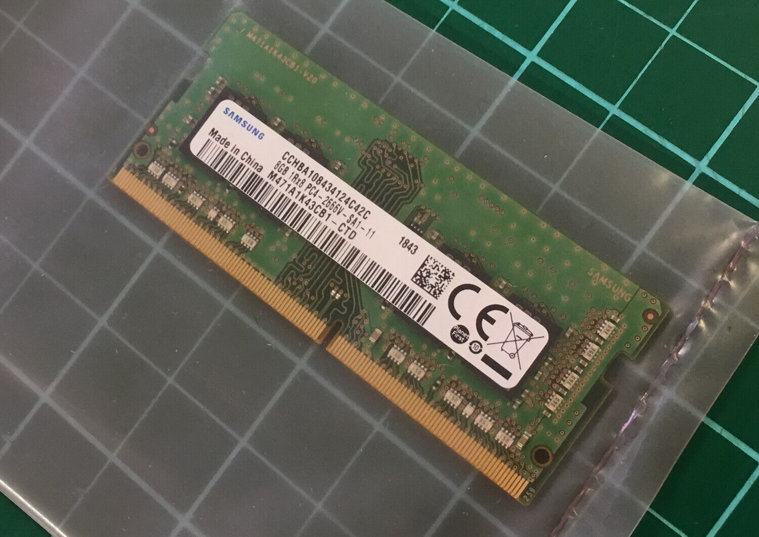 Samsung 8GB DDR4 PC4-2666V 1Rx8 SoDimm Laptop RAM Memory M471A1K43CB1-CTD 