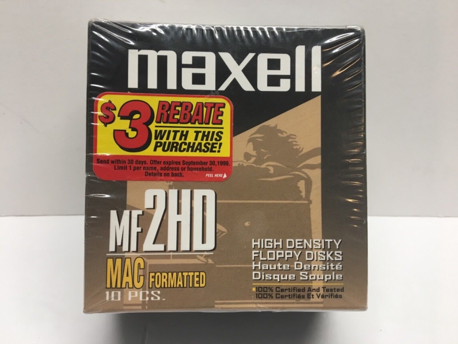 Maxell MF 2HD High Density Floppy Disks 10 pack SEALED Vintage MAC Formatted