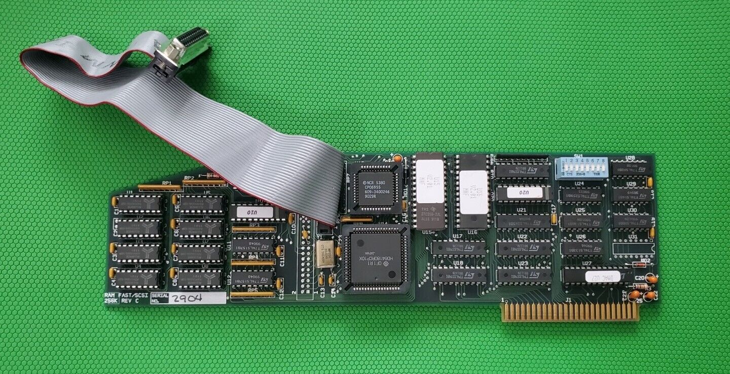 Vintage RAM Fast SCSI Card, 256K Rev C for Apple IIe, IIGS, Working Pull, Clean