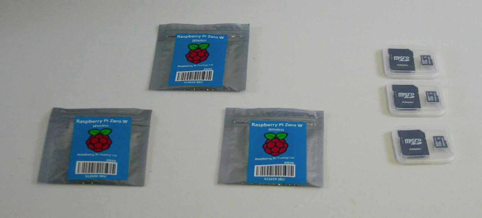 x3 Raspberry Pi Zero W Board WIFI & Bluetooth +32GB Micro SD memory SHIPS IN BOX