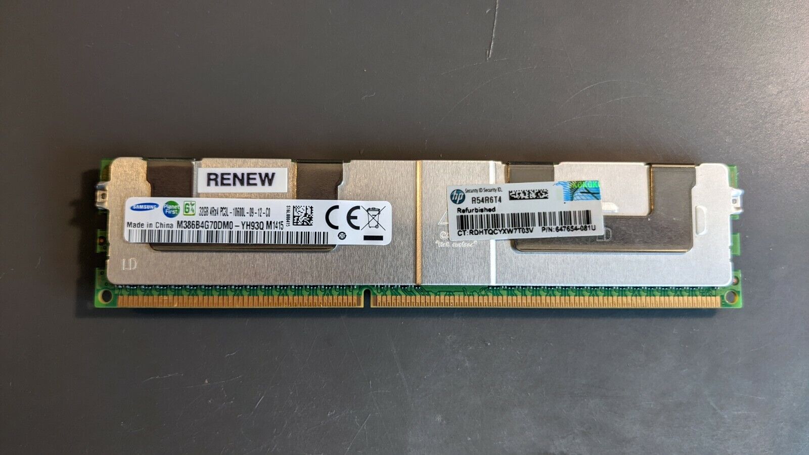 Samsung 32GB DDR3L PC3L 10600L 4Rx4 ECC Registered Load Reduced Server Memory