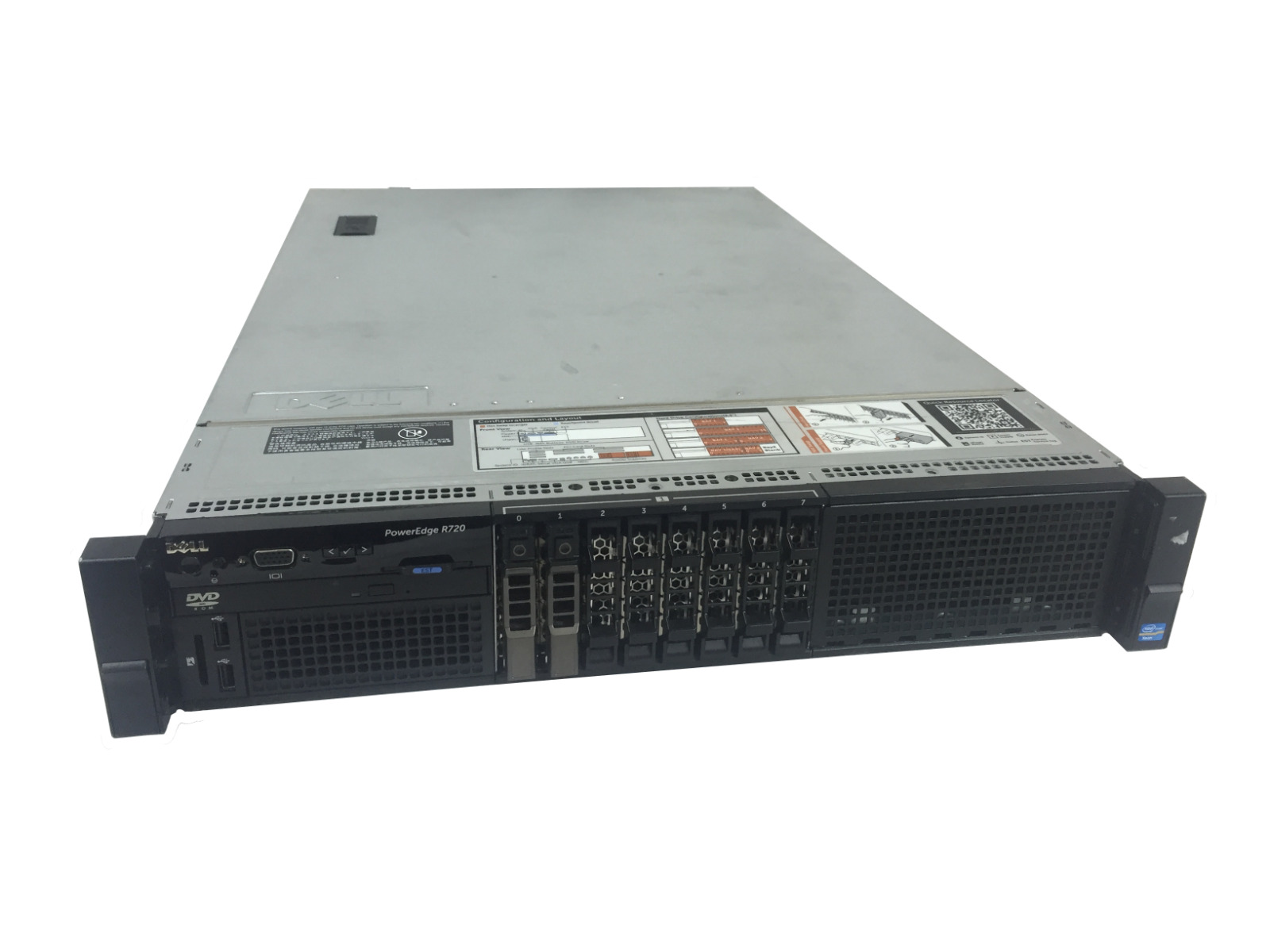 Dell PowerEdge R720 2.5 Server, 2x 2GHz 8Core E5-2640V2, 256GB, 2x Tray, H710p