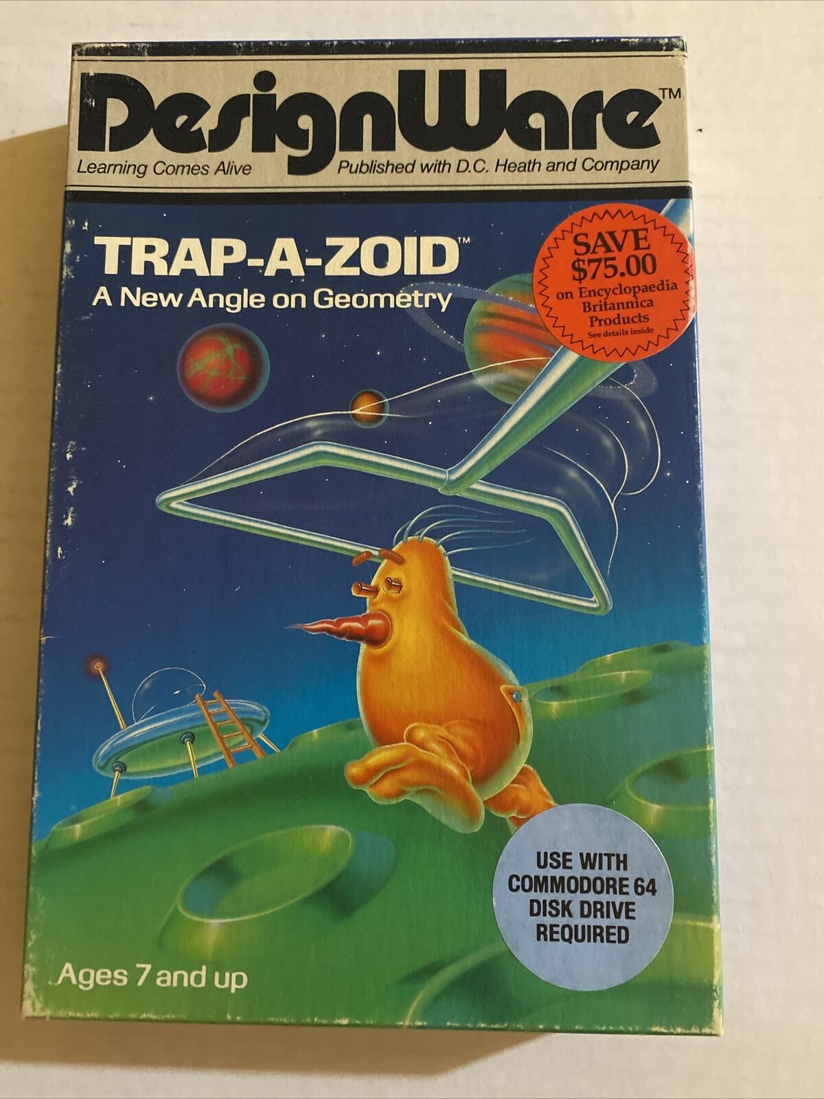 Vintage Trap-a-Zoid 1983 DesignWare for Atari 400/800 Commodore 64 DC HEALTH