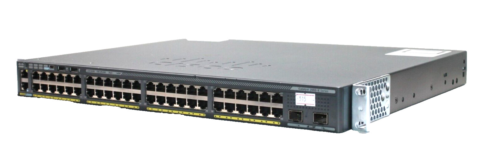 Cisco Catalyst 2960X 48 Port PoE+ SFP+ Network Switch WS-C2960X-48FPD-L OS 15.2