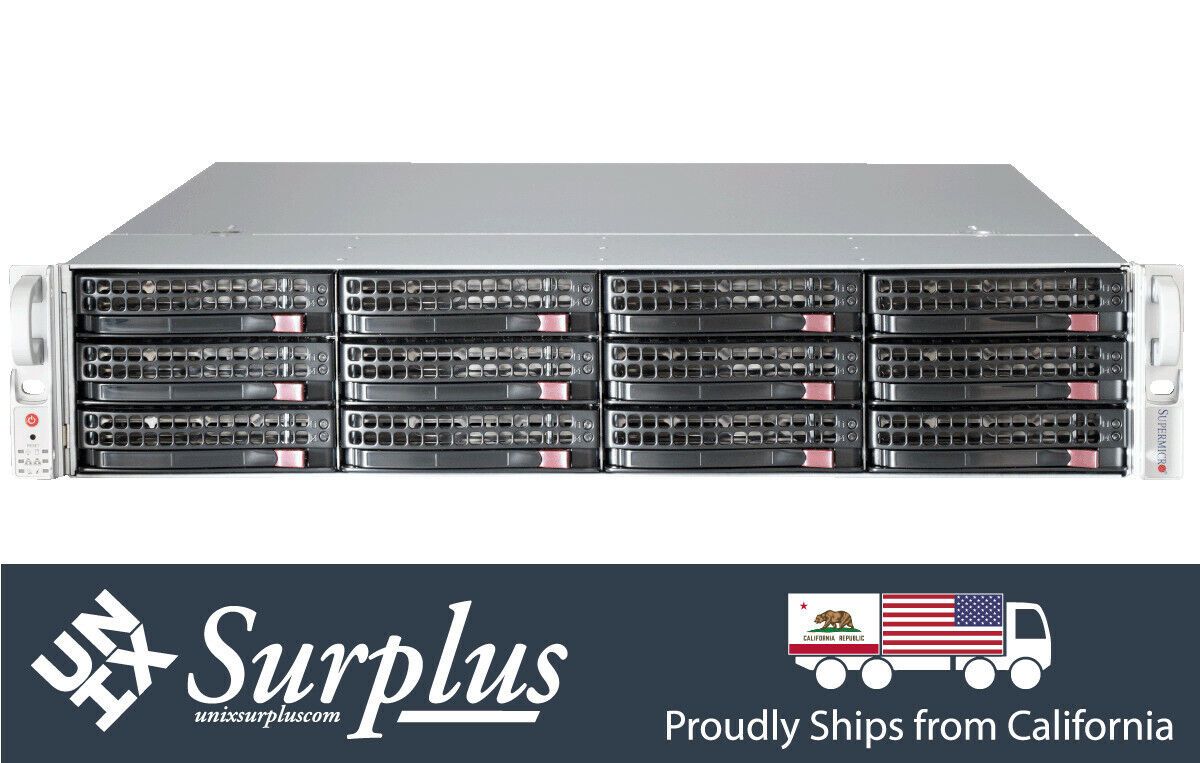 Supermicro 2U Server 12 Caddy Bay 3.5 LFF E ATX Storage Chassis SAS3 12GBPS Rail