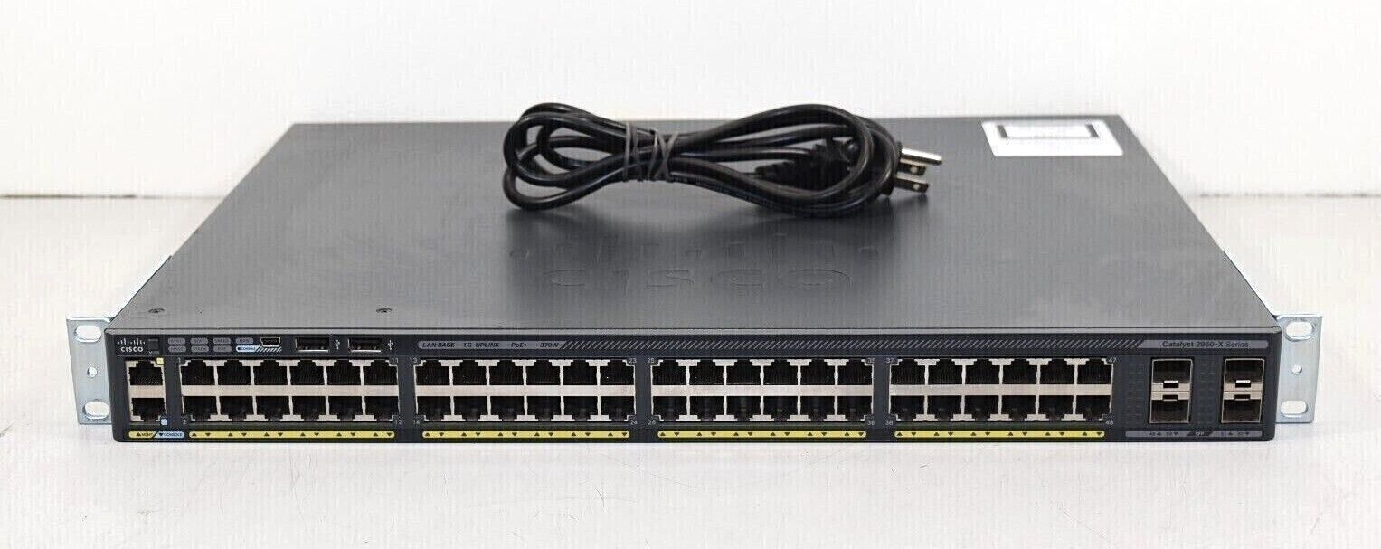 Cisco Catalyst 2960-X Series WS-C2960X-48LPS-L PoE+ Network Switch