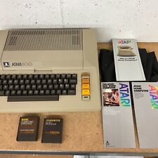 Vintage Atari 800 Personal Computer W/ Manuals Cartridges Cover CLEAN picture