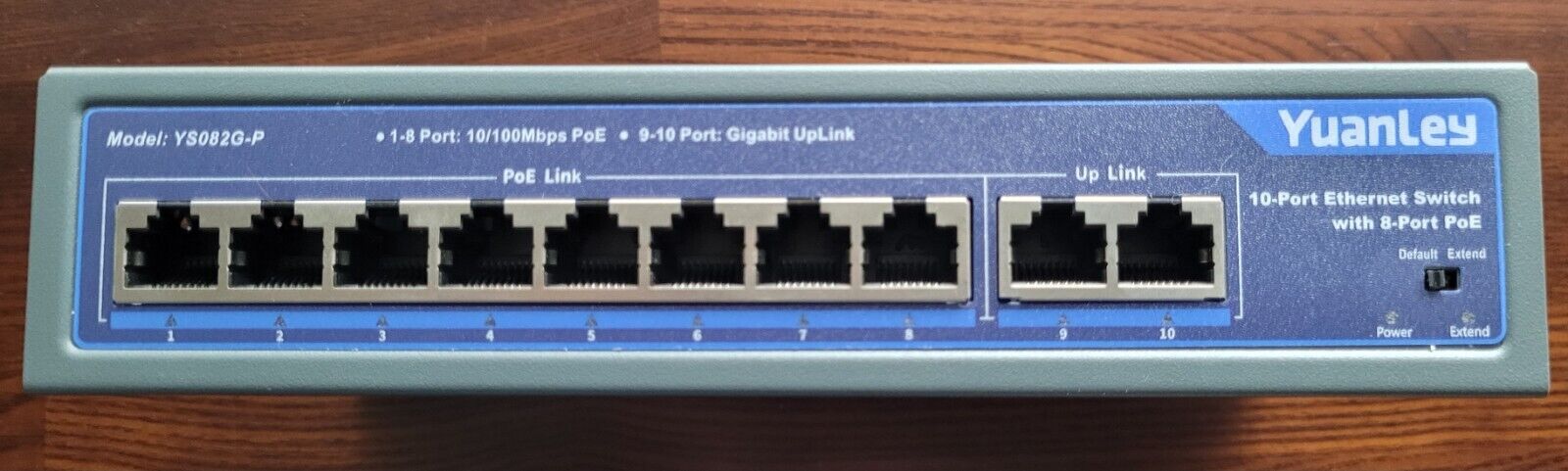 YuanLey 10 Port PoE Switch With 8 Poe Unmanaged with 2 1000Mbps Uplink