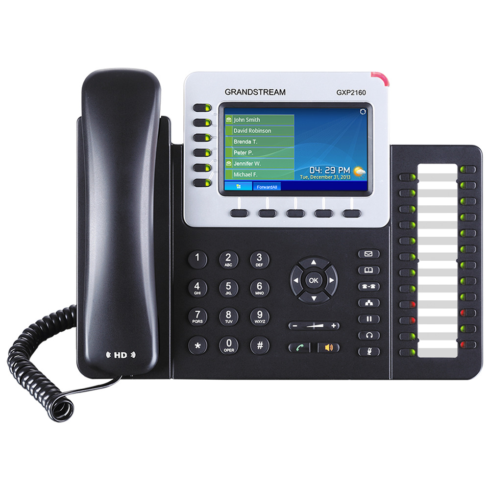 Grandstream GXP2160 Enterprise HD 6 Line VoIP Phone - Black - WALL BRACKET