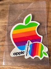 2 Vintage Original 1980s Apple Macintosh Computer Logo Rainbow Decal Stickers picture
