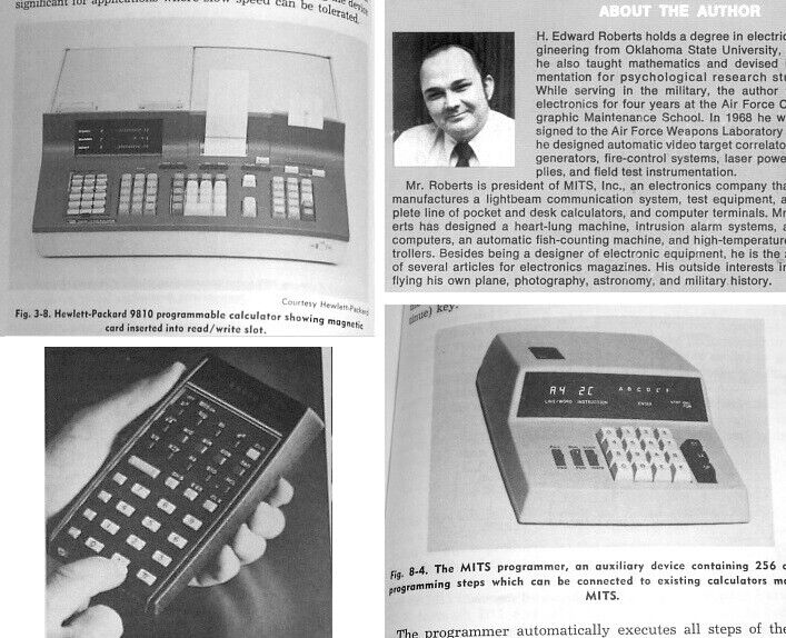 1974 Electronic Calculators by Altair 8800\'s Ed Roberts MITS 1440 HP-35 HP-9810
