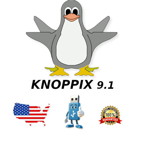 Knoppix 9.1 Live Linux GNU Bootable USB Flash Drive USA