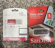 Memorex USB 2.0 Flash Drive 16 GB Red/SanDisk Cruzer Glide 8GB USB Flash Drive picture