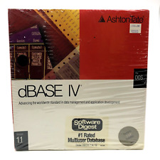 1990 Sealed ASHTON TATE dBase IV Ver. 1.1 5 1/4 Disk & Materials DOS Vintage IBM picture