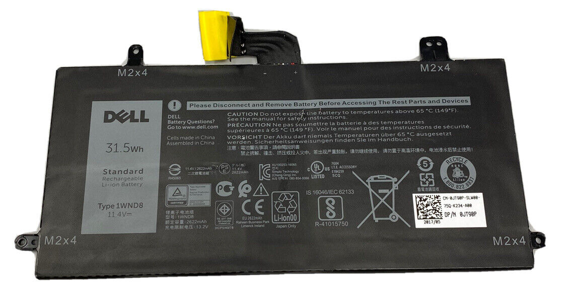 Dell OEM Battery Latitude 5285 / 5290 2-in-1 3-Cell 31.5Wh Laptop - 1WND8 0JT90P