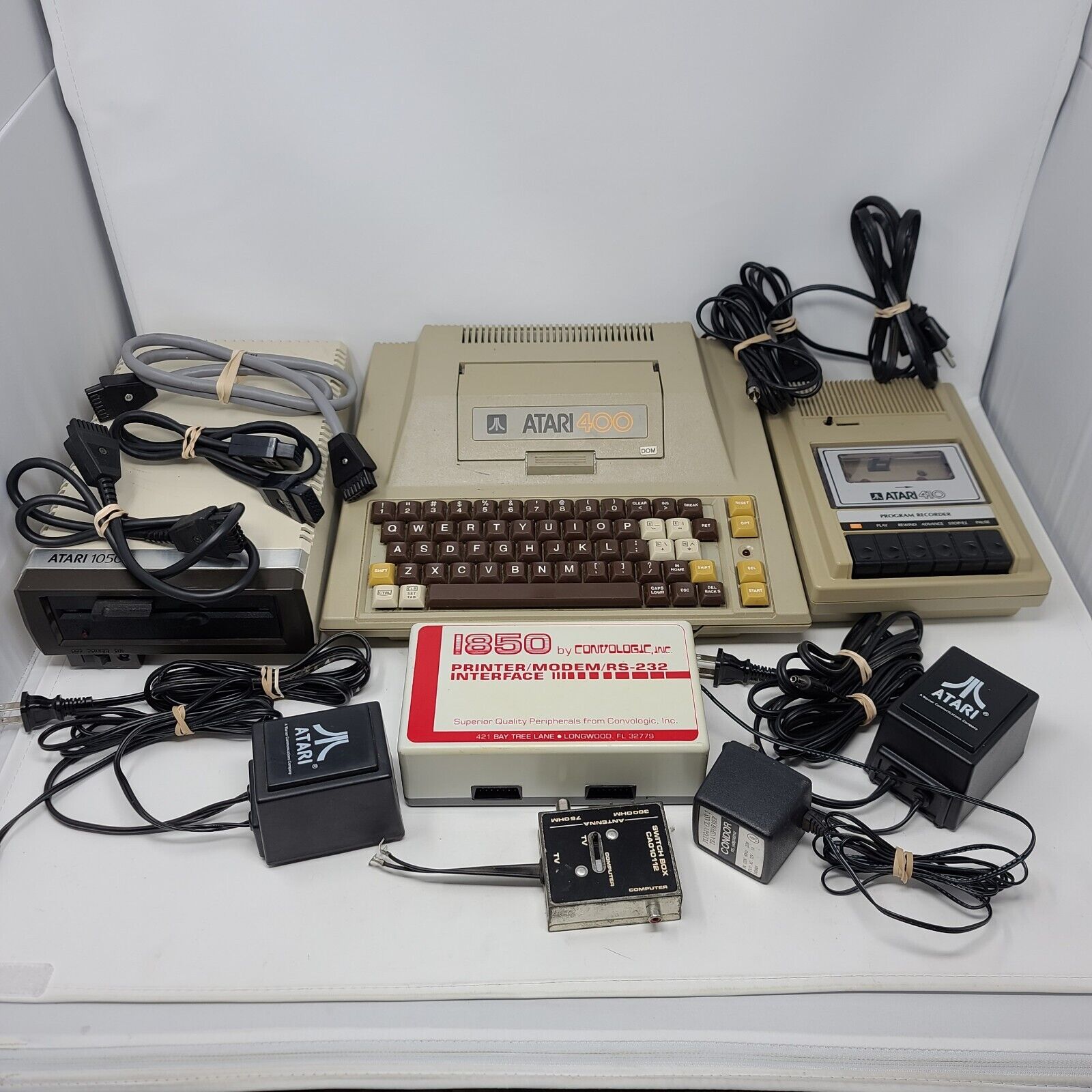 Vintage Atari 400 Bundle with 1050, 410, and Accessories UNTESTED - PARTS ONLY