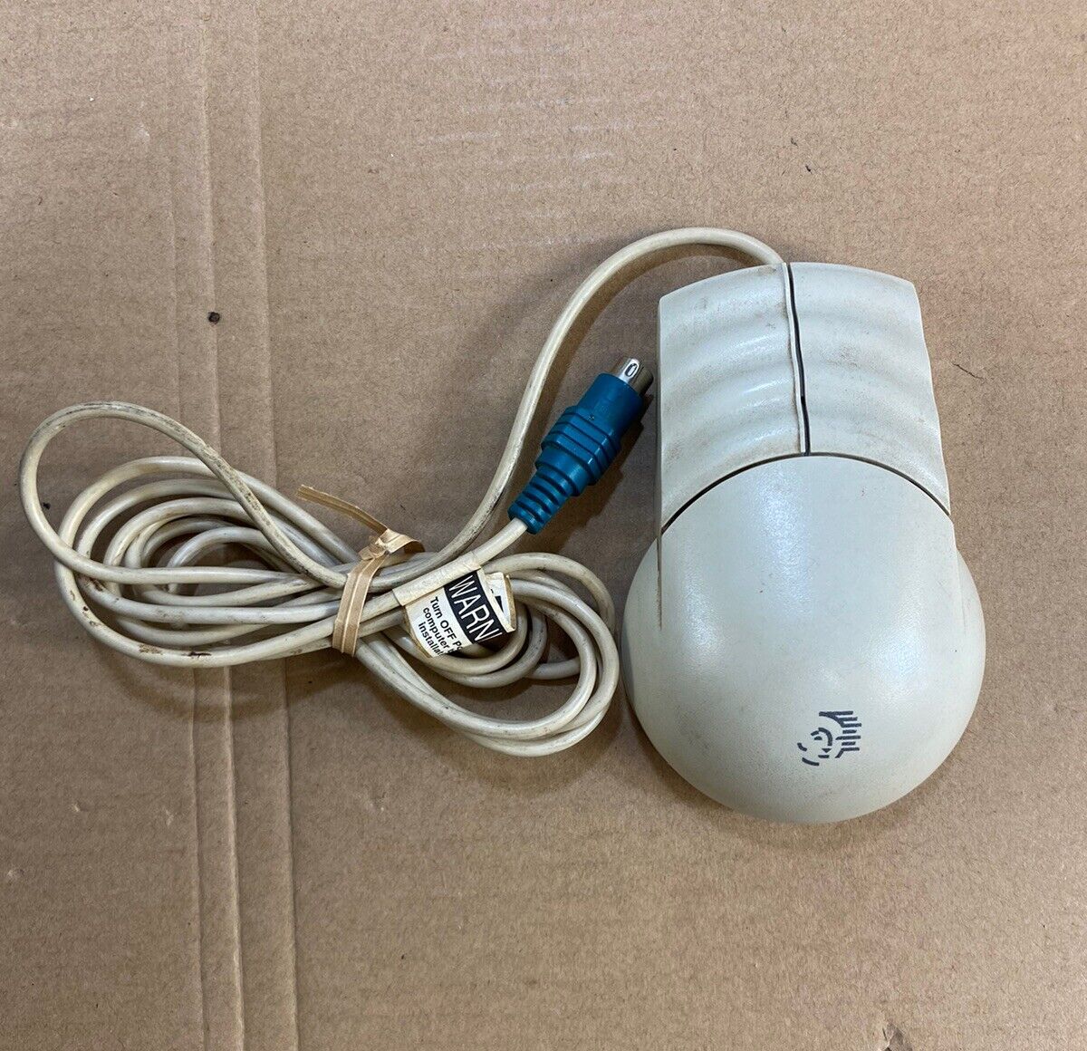 Vintage Packard Bell 2 Button PS/2 Ball Mouse Model MUSBJL - TESTED