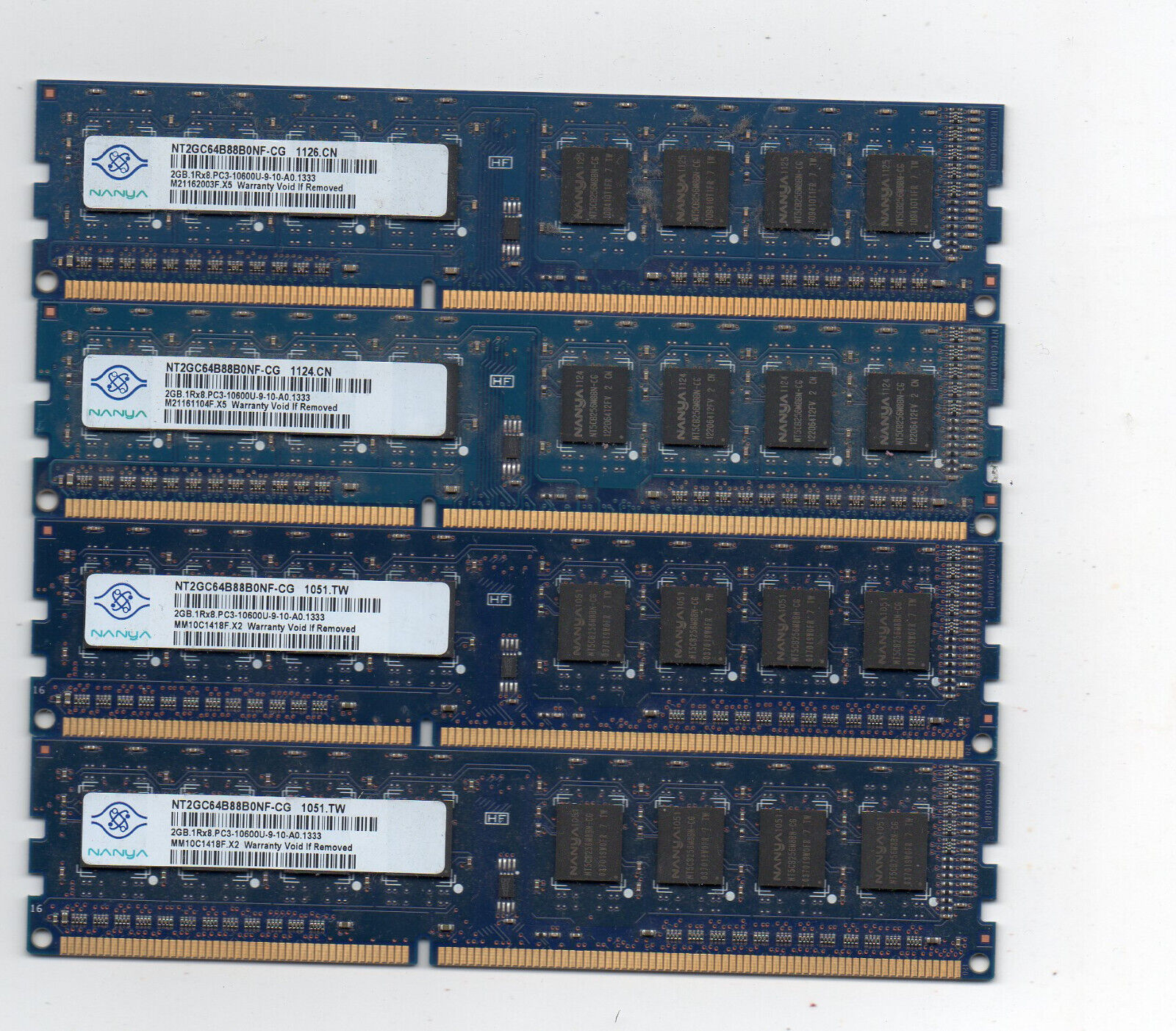 8GB (4X 2GB) Nanya DDR3 1333 PC3-10600  Desktop Computer Memory PC Ram  