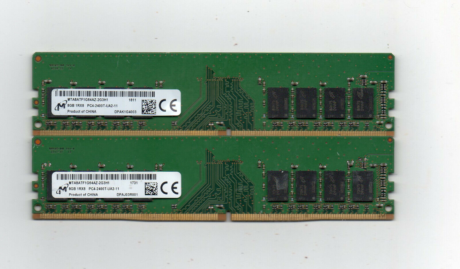 16GB (2X 8GB) Micron DDR4 2400  PC4-19200 Desktop Computer Memory PC Ram 
