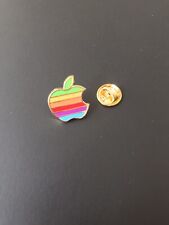 Apple Macintosh Mac Computer Retro Vintage Multicolor Rainbow Logo Pin Pinback picture