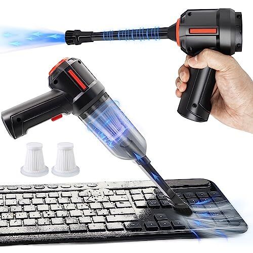Compressed Air Duster & Mini Vacuum Keyboard Cleaner 3-in-1, New Generation