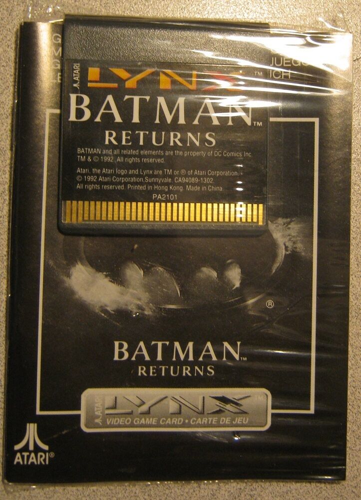 BATMAN RETURNS Atari Lynx NEW Cartridge and Manual NO BOX