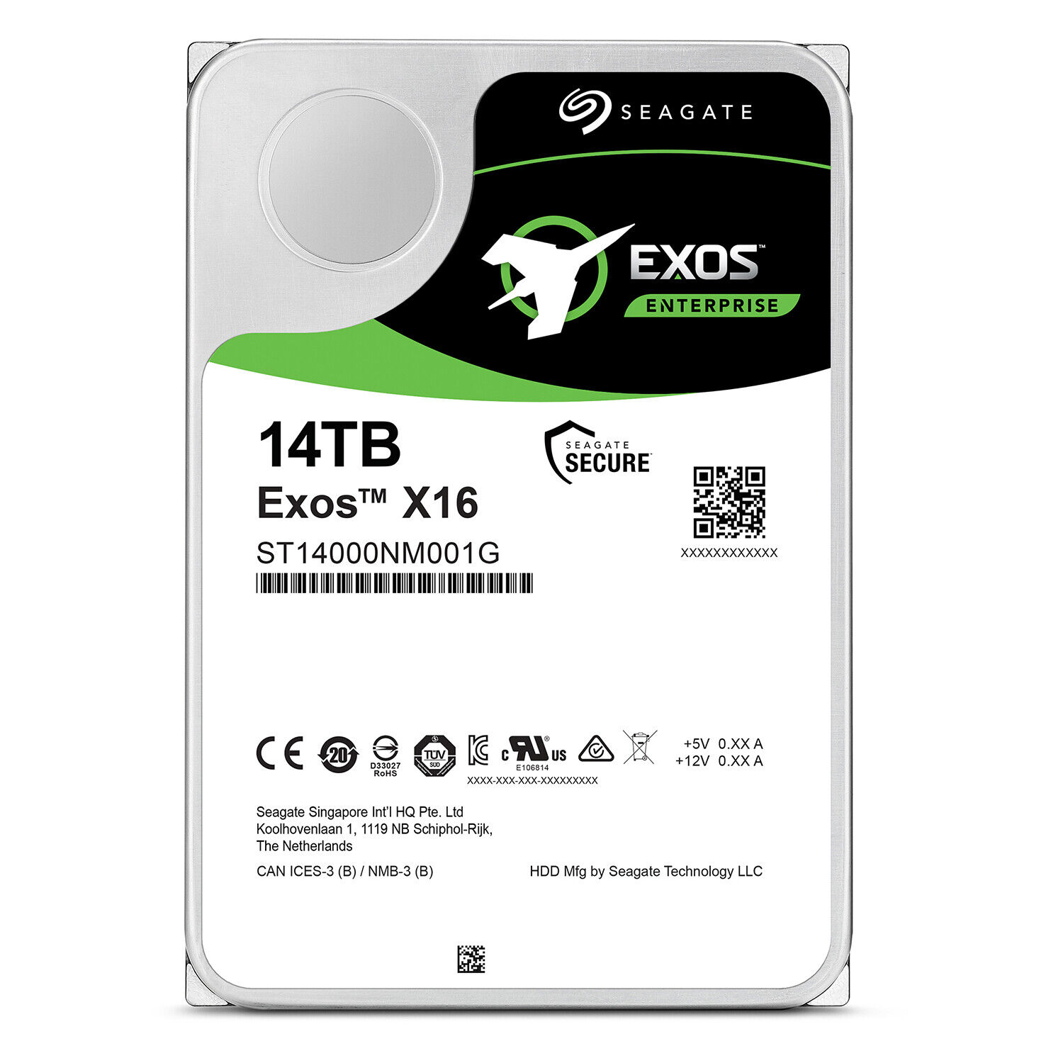 Seagate Exos X16 14TB SATA 6Gb/s 256MB Cache 3.5in Hard Drive (ST14000NM001G)