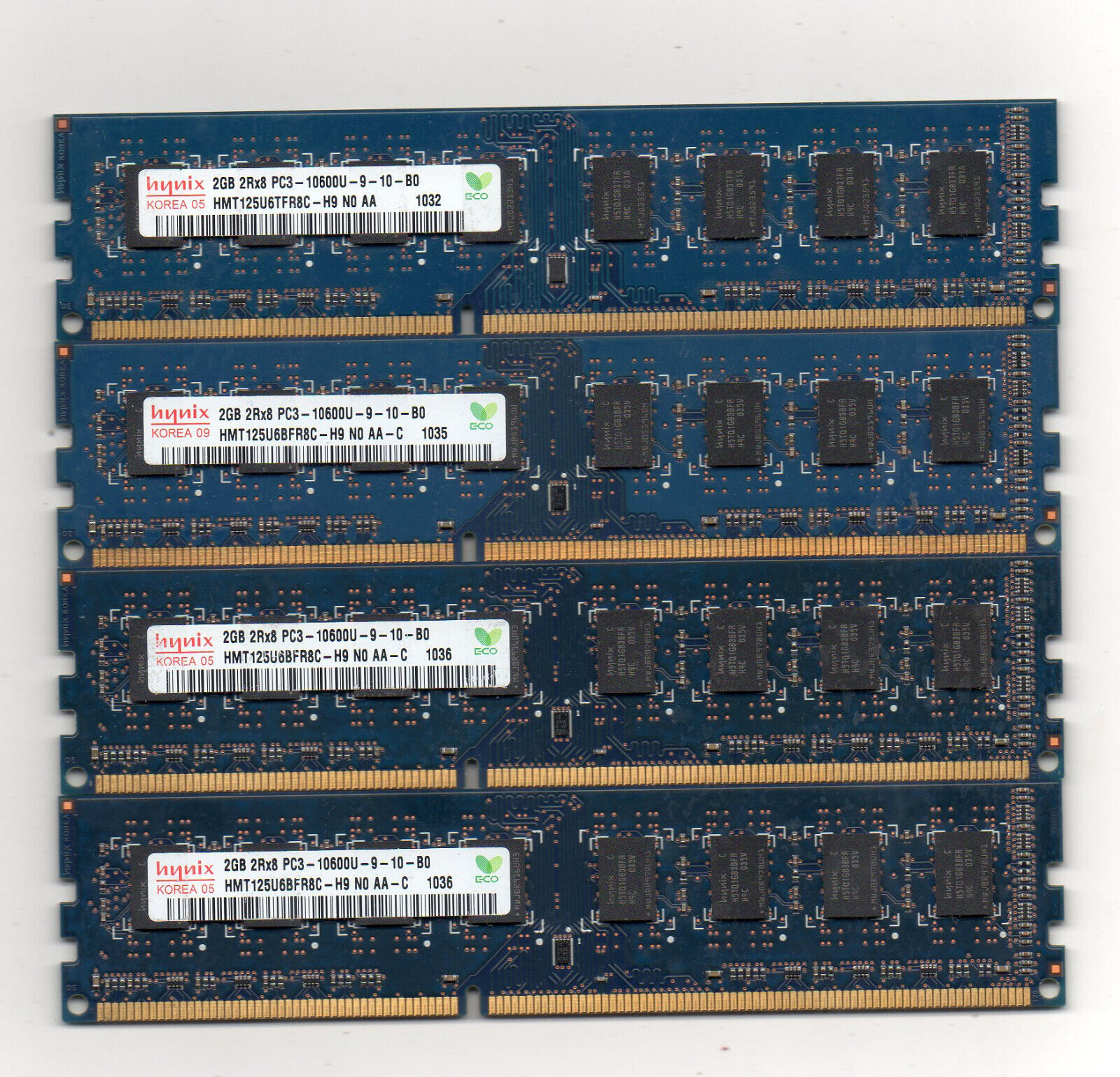 8GB (4X 2GB) Hynix DDR3 1333 PC3-10600  Desktop Computer Memory PC Ram  