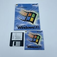 MICROSOFT WINDOWS 98 Software CD Vintage w/ Product Key + User Guide Book Boot picture