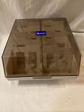 Vintage PC Accessories Floppy Disk Double Box Storage Case Caddy Holder Dividers picture