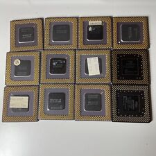 Lot of 12 Vintage Intel Pentium Gold Ceramic CPU Bent Pins- Use for gold recover picture