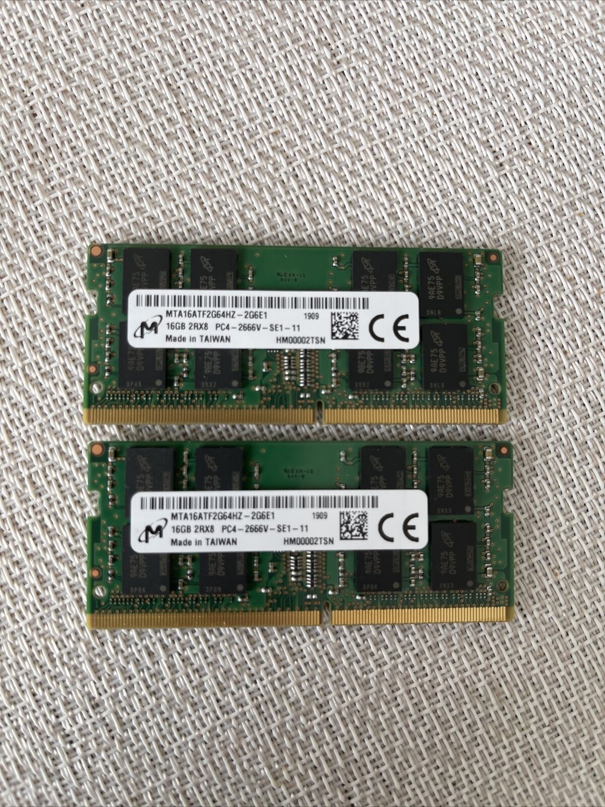32GB Lot 2 x Micron 16GB 32 GB total 2Rx8 PC4-2666 DDR4 16 GB Laptop RAM Memory