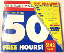 America Online AOL Mail 3.0 Vintage 1990s Software 50 Hours New Sealed Collector picture