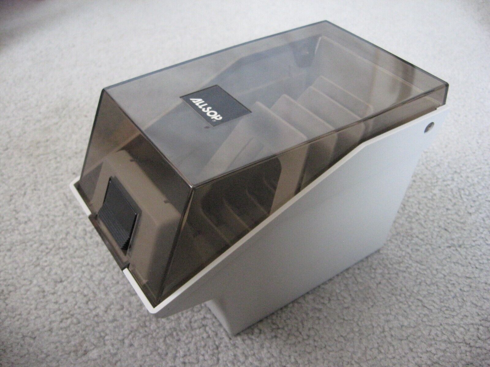Vintage ALLSOP 3.5” micro floppy disk plastic storage case holder WITH dividers