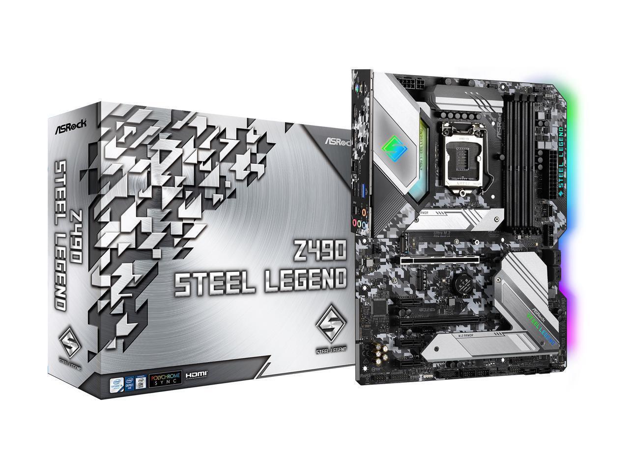 ASRock Z490 Steel Legend LGA 1200 Intel Z490 SATA 6Gb/s ATX Intel Motherboard
