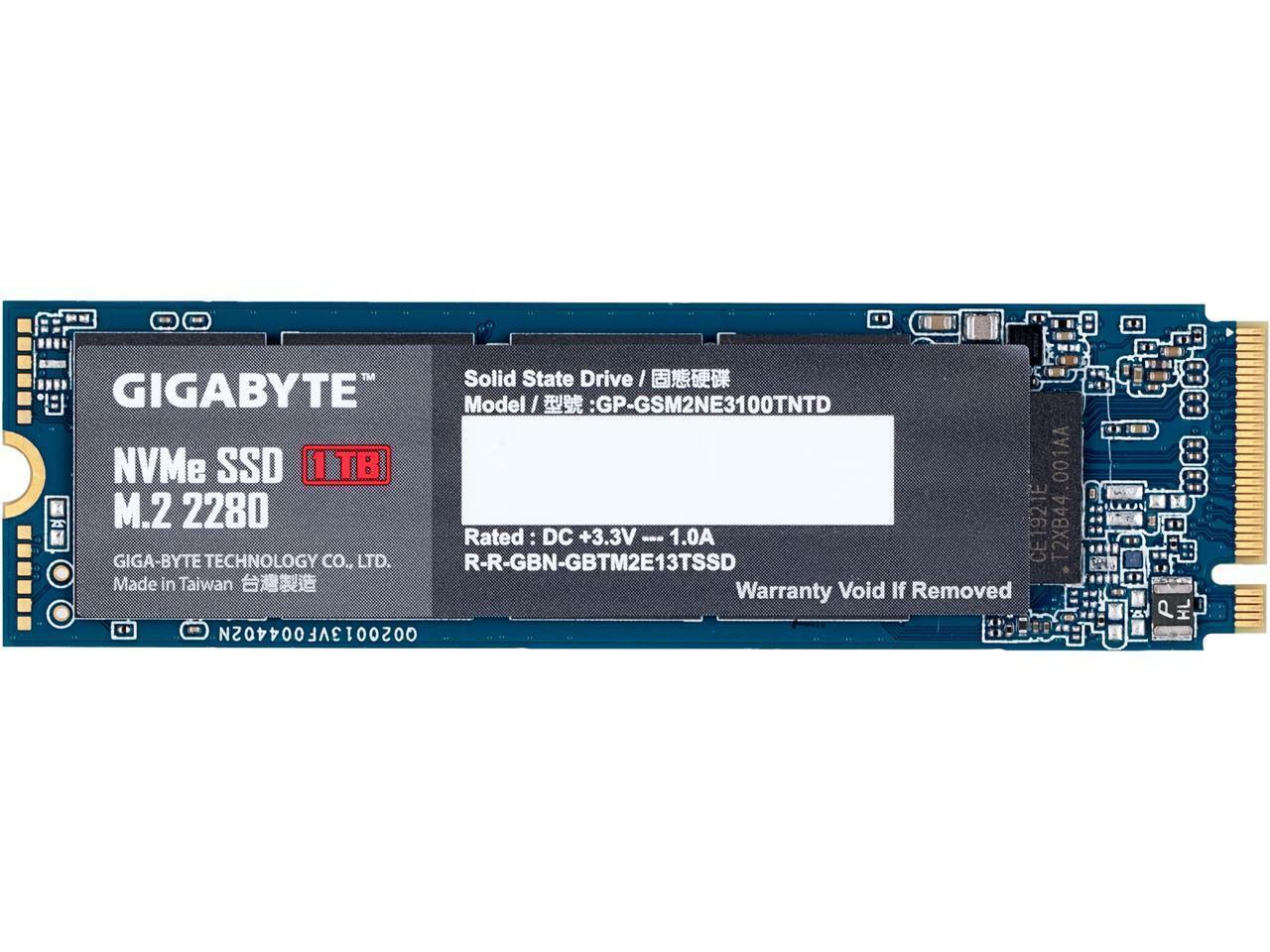 GIGABYTE M.2 2280 1TB PCI-Express 3.0 x4, NVMe 1.3 Internal Solid State Drive (S