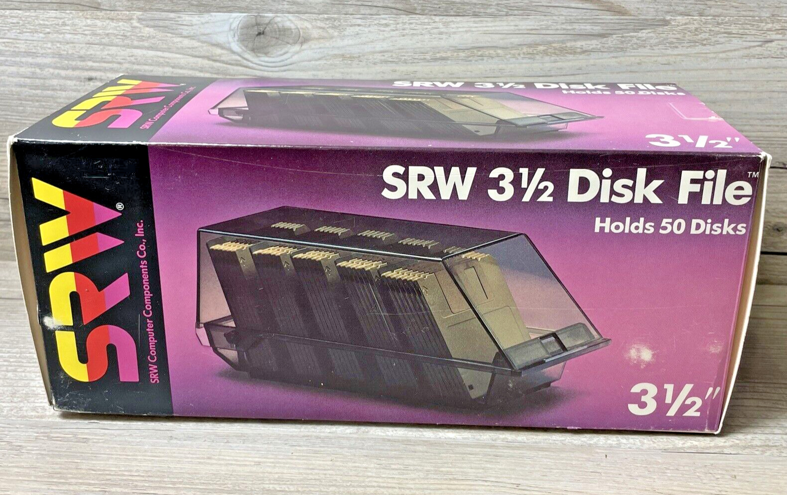 SRW Floppy Disk File Holds Up To 50 Diskettes New Vintage OPEN BOX