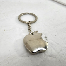 Apple Computer Vintage 1990s Metal Keychain Silver Color Rare Collectible picture