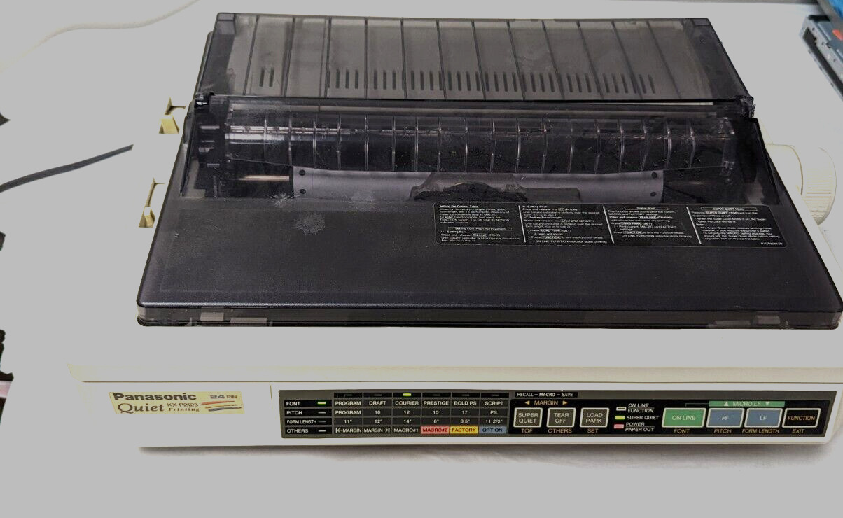 Vintage Panasonic 24 Pin Dot Matrix Printer Model KX-P2123 Tested