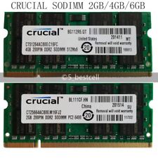 Crucial 2GB/4GB/6GB PC2-6400 DDR2-800MHz 200pin Laptop sodimm Memory Ram LOT picture