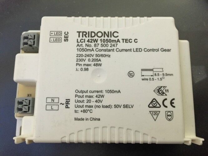 LED Treiber Driver 50W 1050mA LCI 050/1050 Tridonic TALEXX Converter NEU 