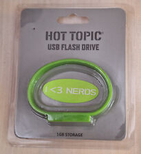 Heart  3 Nerds Hot Topic Neon Green Bracelet type 1gb USB Flash Drive New picture